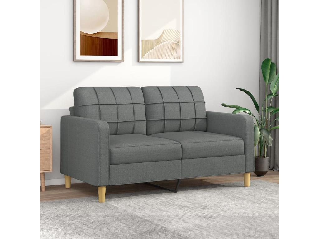 2-seater sofa, dark grey, 140 cm, fabric FFSN58449