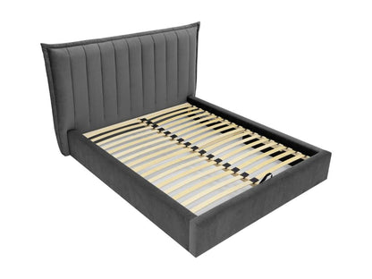Ventoriq 382 Double Black Bed 160x200 Upholstered Slatted Base 210x224x122cm BFGU62435