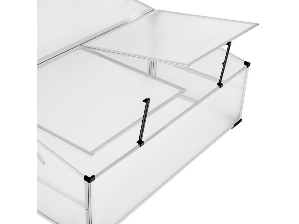 Mini polycarbonate garden greenhouse 102x102x31 cm 1608023 QAIP10309