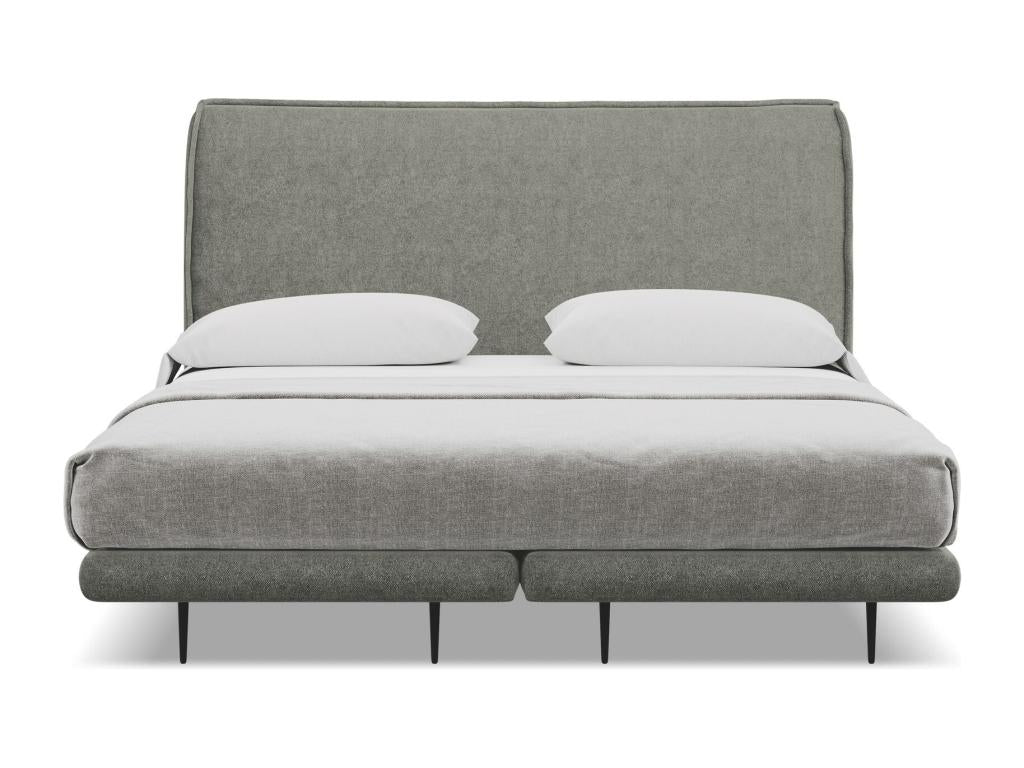 Upholstered bed with 140x200cm looped fabric mattress - elephant - Ventoriq ERWC39381