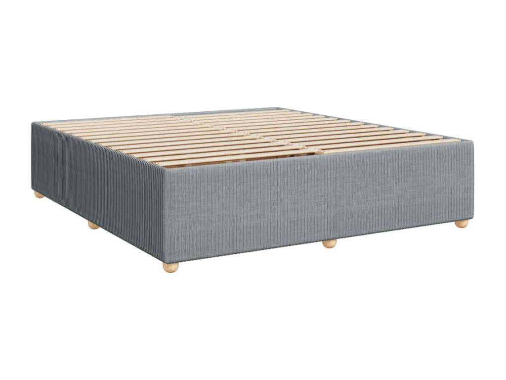 Bed frame without mattress, light grey, 200x200 cm, fabric, PWUW01402