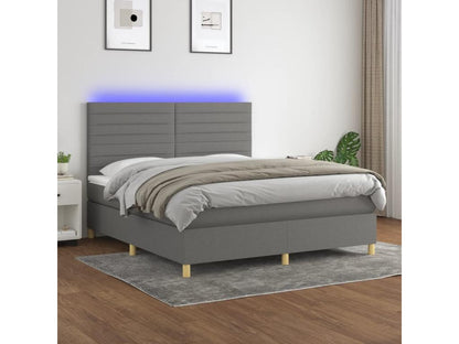 Ventoriq bed base and mattress with LED lighting, Dark Grey, 160x200 cm OAWN19509