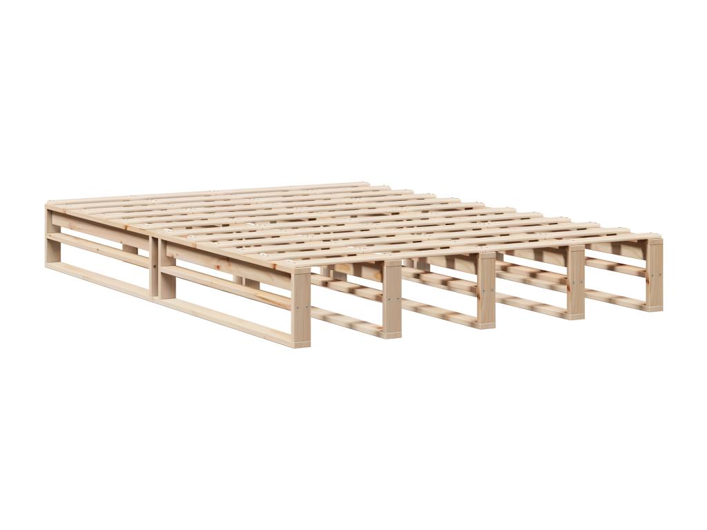 Bed frame without mattress 135x190 cm solid pine wood KFHV51690