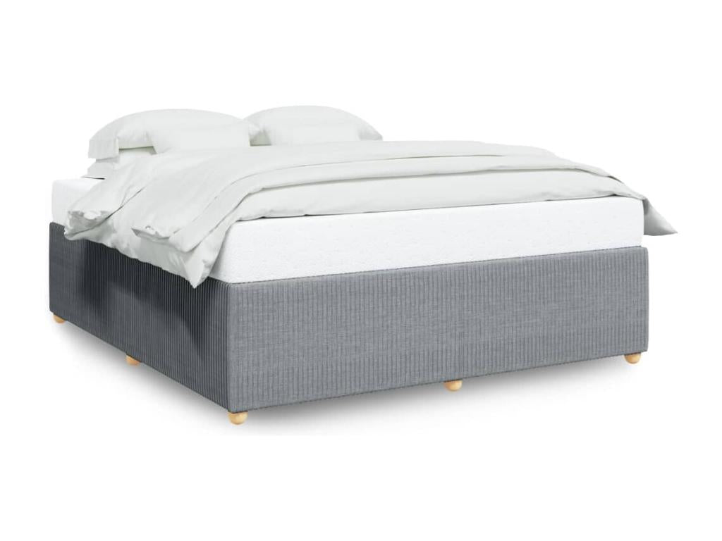 Bed frame without mattress, light grey, 200x200 cm, fabric, PWUW01402