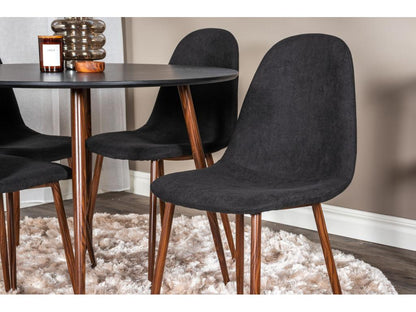 PlazaBLWA100 black table and 4 Ventoriq black chairs set. DCEI71694