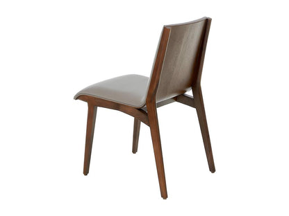 Bova designer chair with ash legs in walnut finish and faux leather - Set of 2 - Ventoriq 71 Light Grey PZUO78420