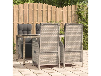 5-piece garden dining set with cushions, Grey VEXO38274