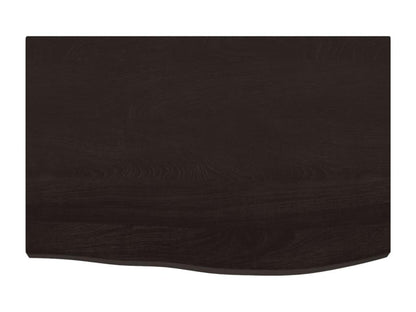 Dark brown wall shelf, solid treated oak wood, GODS41508