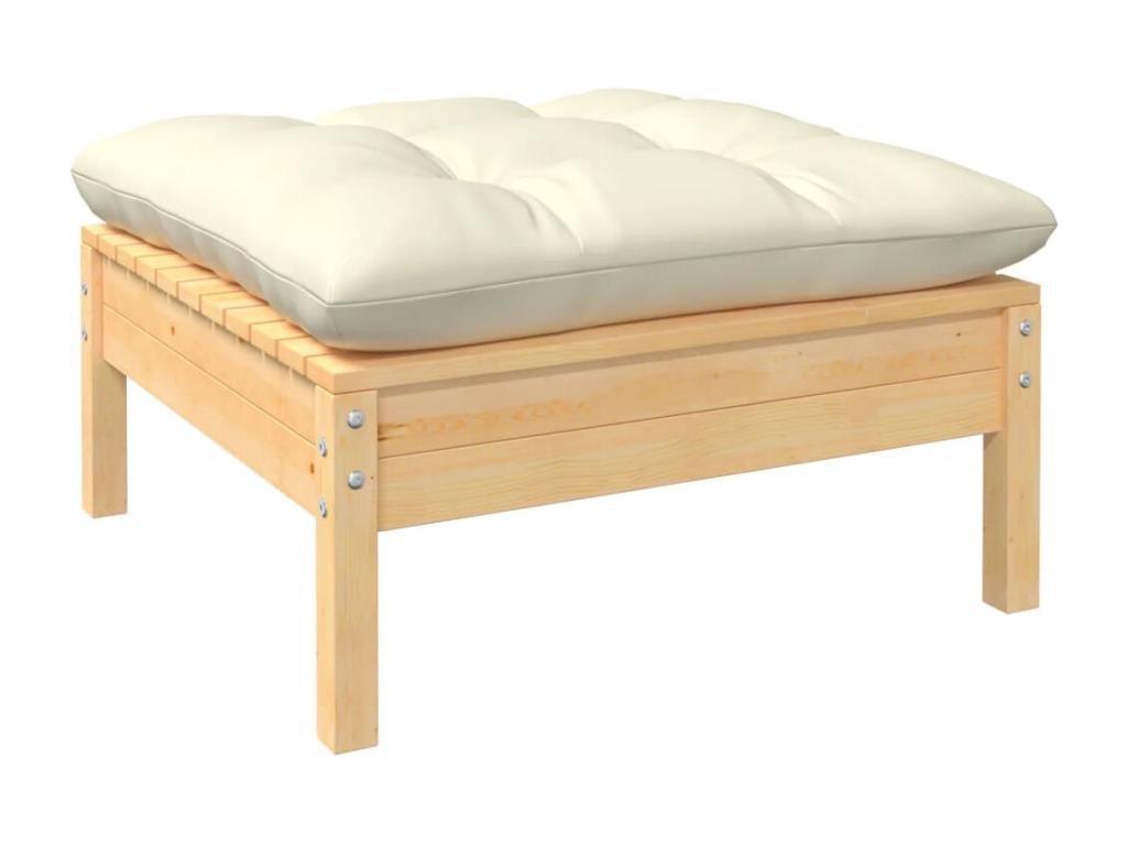 12-piece garden furniture set with cream cushions, pine wood, LIPS40736