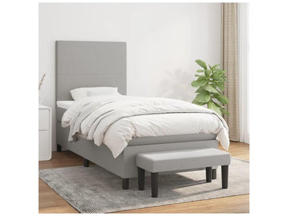 Ventoriq bed base with light grey mattress 90x200 Fabric FCYI23425
