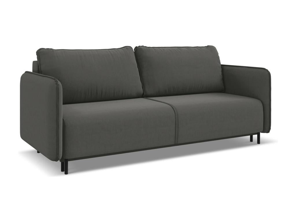 3-seater convertible sofa in velvet - steel - Ventoriq RKWN65118