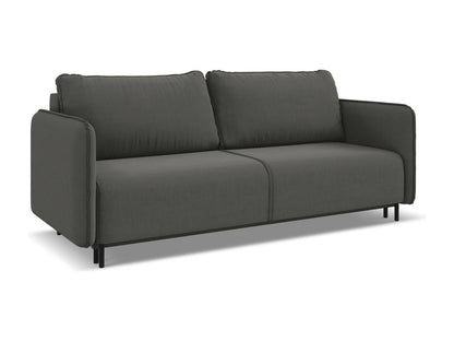 3-seater convertible sofa in velvet - steel - Ventoriq RKWN65118