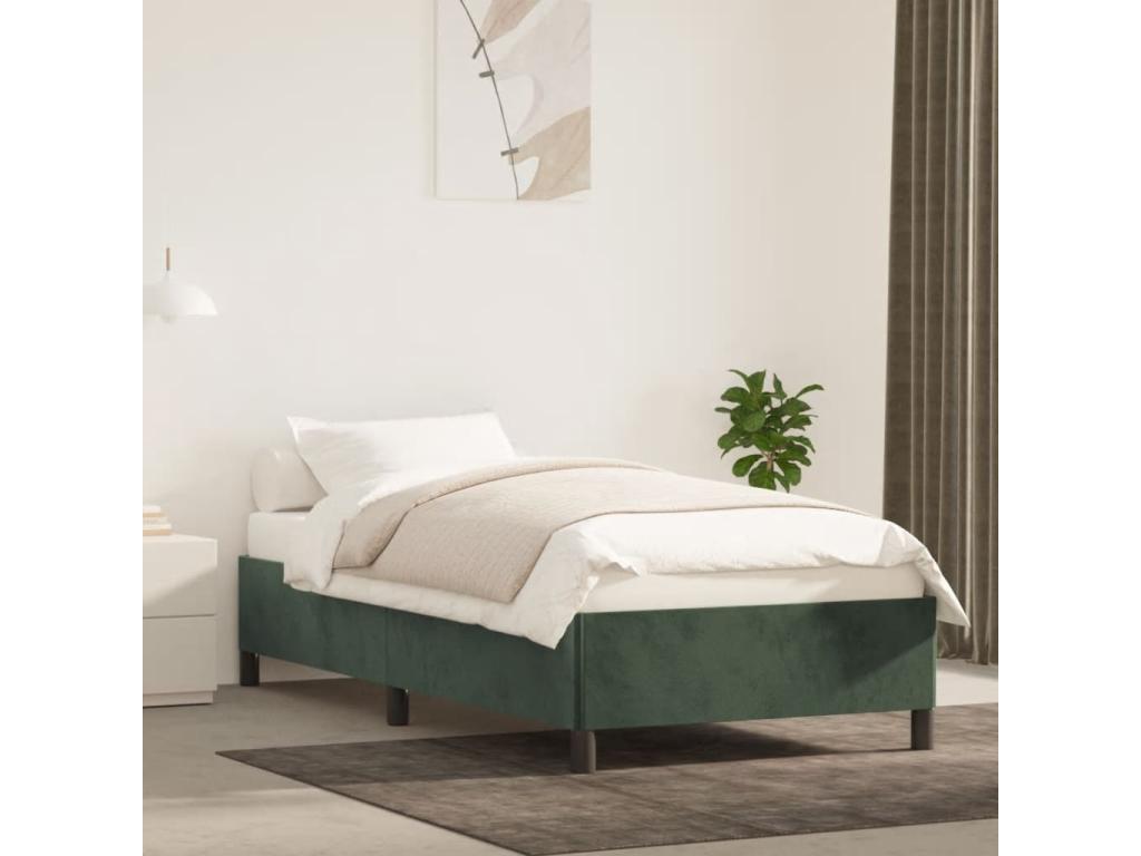 Dark Green Bed Frame 90x190 cm Velvet MFJI51154
