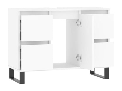 White bathroom cabinet 80x33x60 cm engineered wood JDYK82787