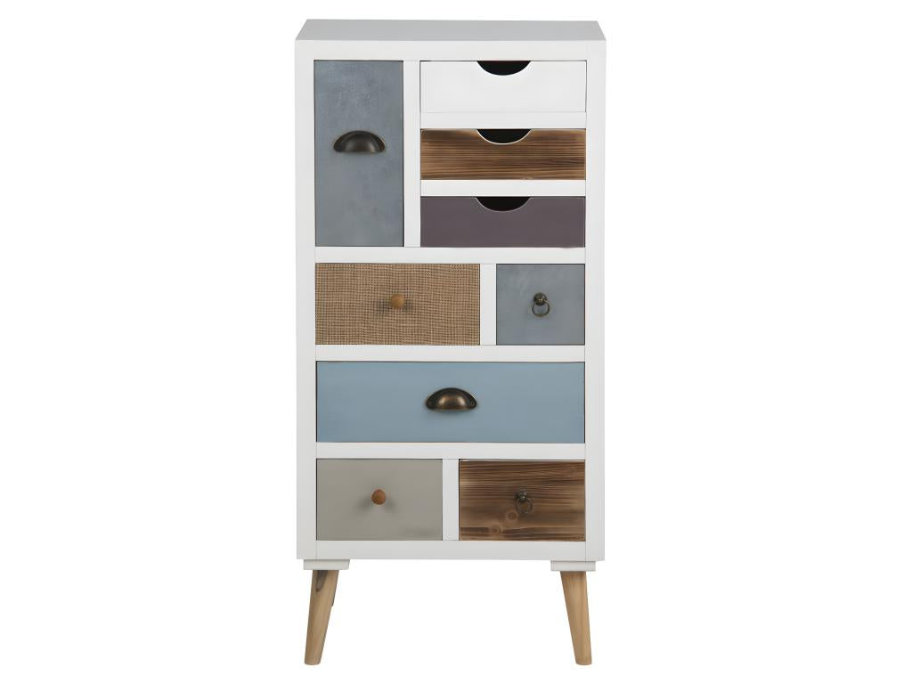 Thames White Chest of Drawers with 9 Drawers in Different Colors - Delivered Fully Assembled. FGWF81718