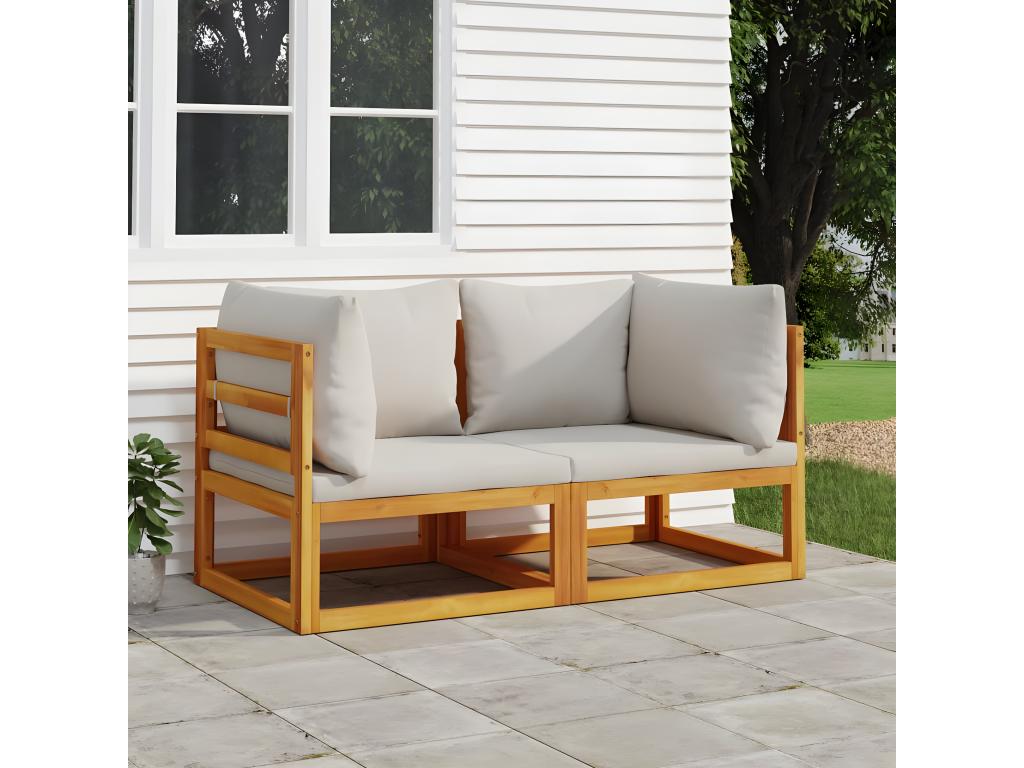 Ventoriq NEZK04018 2-piece sectional corner sofas with light grey cushions