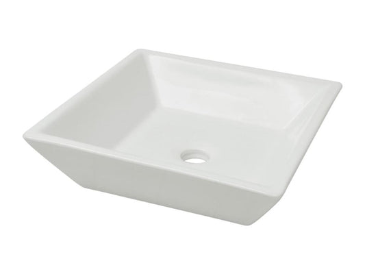 Square ceramic washbasin, white, 41.5 x 41.5 x 12 cm, 02 0002531 PFYT12007
