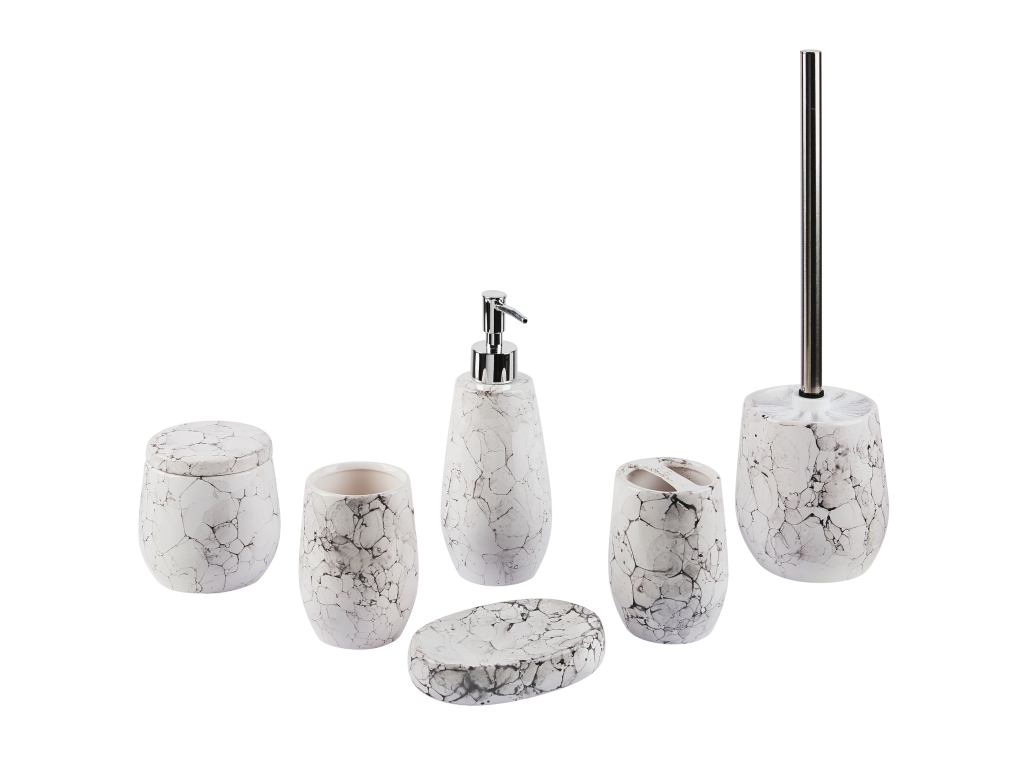 CALLELA Ceramic White Bathroom Accessory Set of 6 ICPV31078