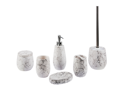 CALLELA Ceramic White Bathroom Accessory Set of 6 ICPV31078