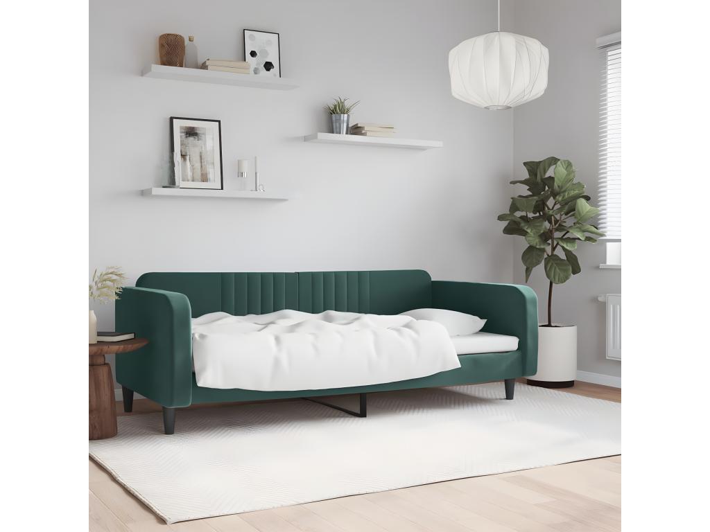 Dark green daybed 100x200 cm velvet FXAW88946