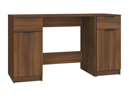 Desk with side cabinet, brown oak, engineered wood XINQ46025