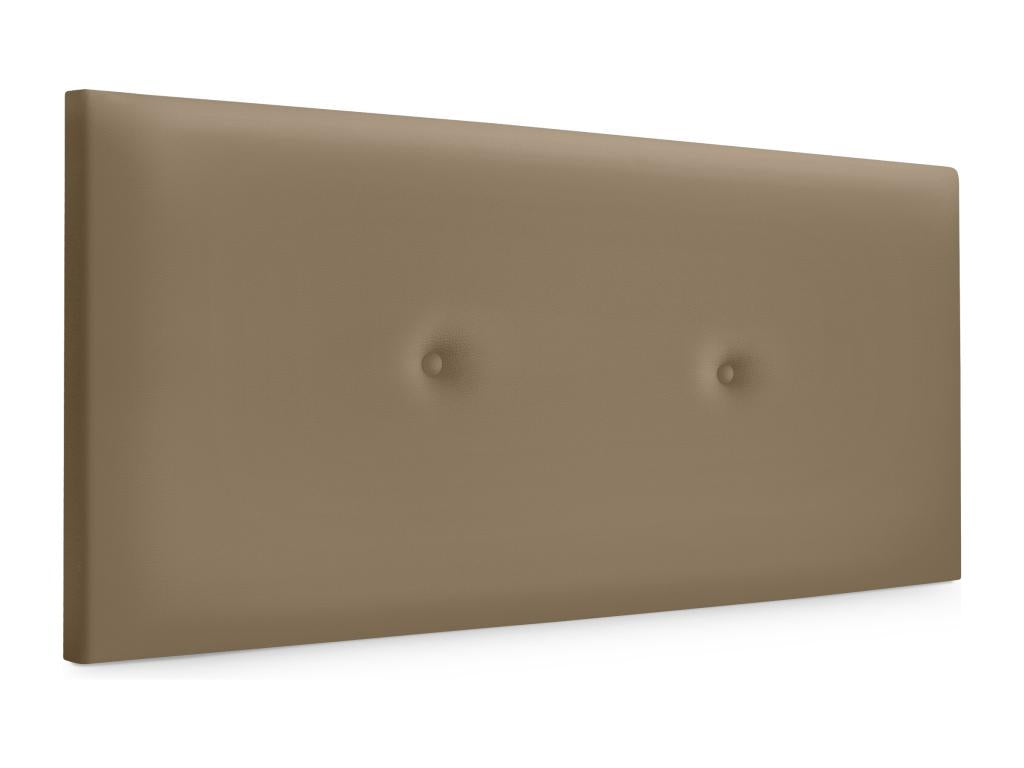 Ventoriq Smooth Faux Leather Headboard with Buttons 90x50cm for 80/90cm Beds - Light Brown PZKV02997