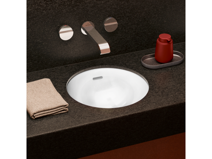 39x39 round undermount washbasin Ventoriq ET BOCH Ventoriq / Friends TitanCeram white with overflow EDWM12178