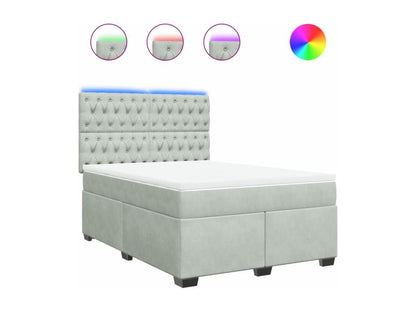Ventoriq bed base and mattress, light grey, 160x200cm, velvet, LEMC97681