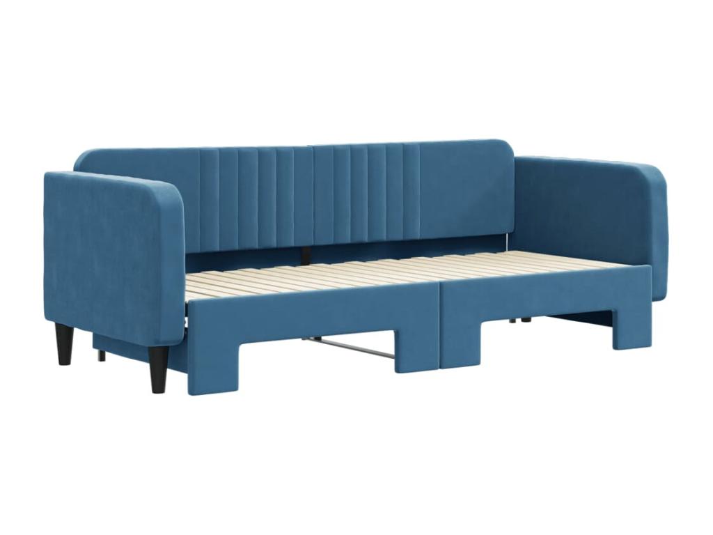 Daybed with pull-out bed (mattress not included), blue, 80x200 cm, EPVZ30352