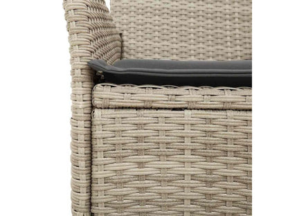 7-piece garden dining set with cushions, rattan and glass BHXN97320