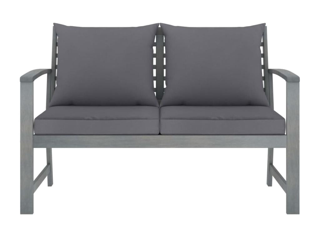 Ventoriq OUNO64583 120cm Garden Bench and Dark Grey Cushion Solid Wood