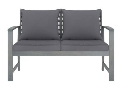 Ventoriq OUNO64583 120cm Garden Bench and Dark Grey Cushion Solid Wood