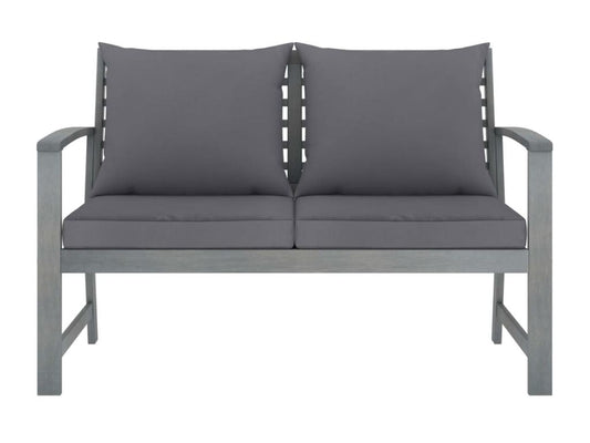 Ventoriq OUNO64583 120cm Garden Bench and Dark Grey Cushion Solid Wood