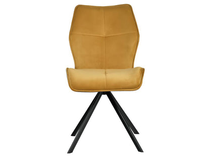 Set of 2 swivel chairs in mustard velvet and fabric with metal legs - Ventoriq AYRK36385