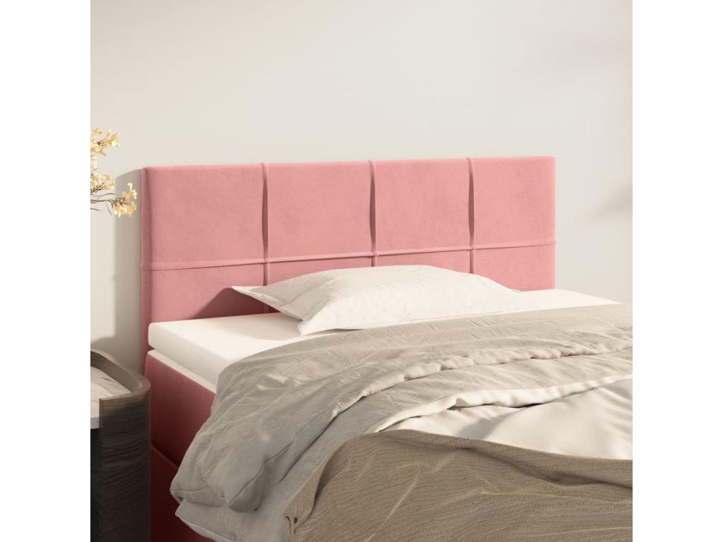 Pink Headboard 80x5x78/88 cm Velvet WXHW97572