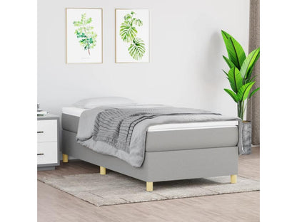 Bed frame without mattress, light grey, 90x200 cm, fabric BBCG58342