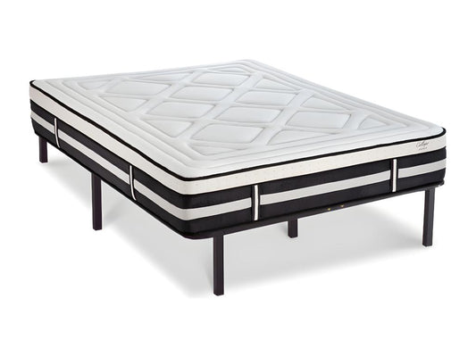 Ventoriq Memory Foam Mattress and Metal Frame Slatted Base Set 140x190cm ZTJJ15156