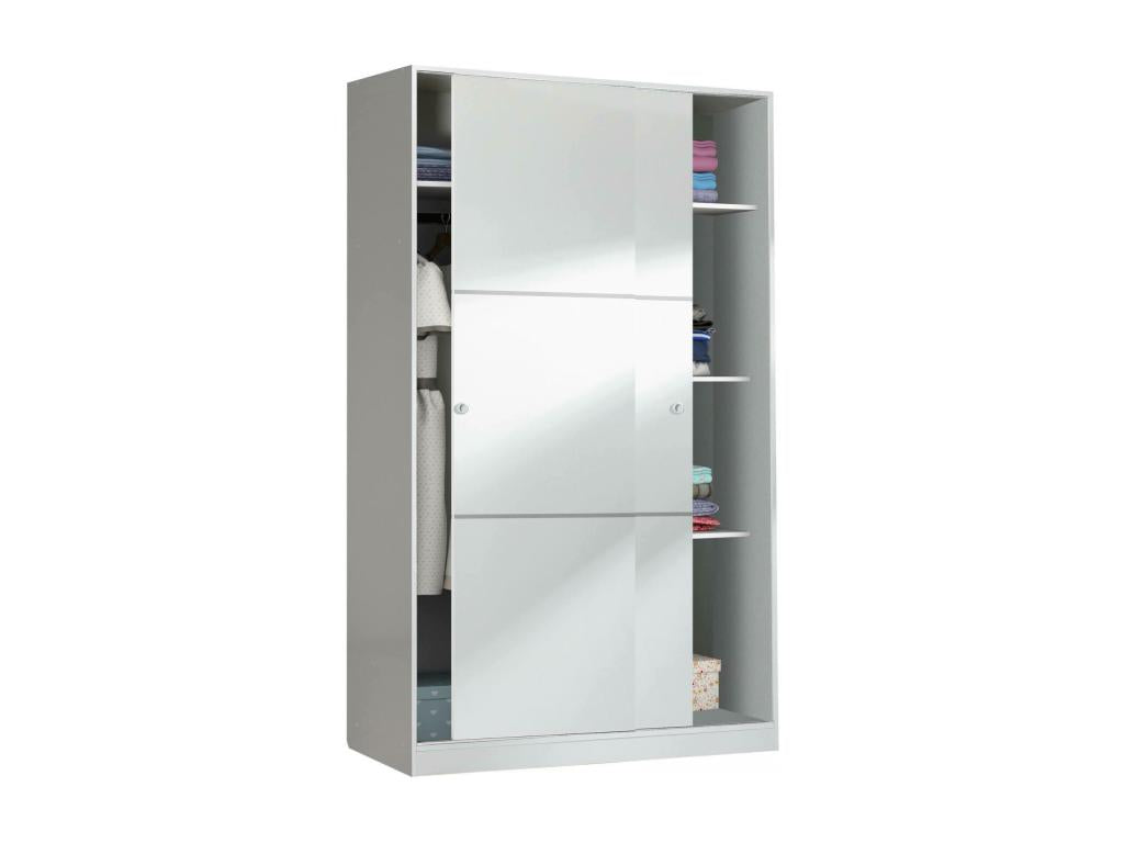 Ventoriq Bedroom Wardrobe with 2 Sliding Doors, Wardrobe with 4 Shelves and Clothes Rail, 120x50x200 cm, White GNXJ88770