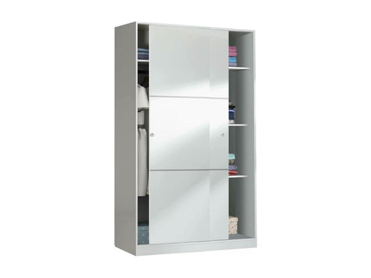 Ventoriq Bedroom Wardrobe with 2 Sliding Doors, Wardrobe with 4 Shelves and Clothes Rail, 120x50x200 cm, White GNXJ88770