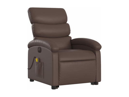 Brown faux leather electric massage recliner chair HOCG80724