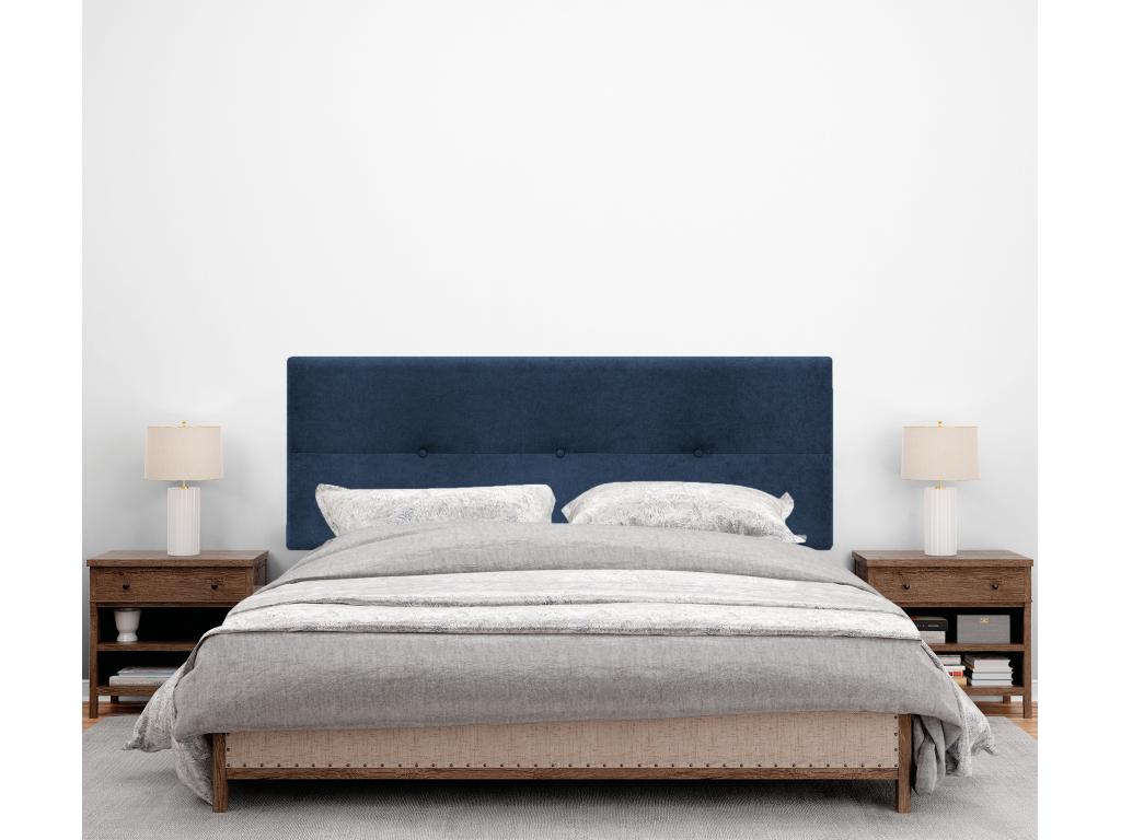 Ventoriq Aqualine Fabric Headboard with Buttons 160x105cm with Legs for 150/160cm Beds - Blue WWXG97842