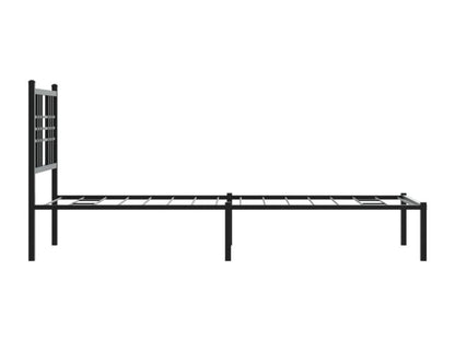 Metal bed frame without mattress, with black headboard, 75x190 cm, CPCO88607