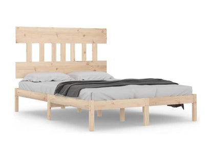 Bed frame without mattress 135x190 cm solid wood ZTYI47590