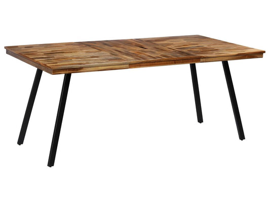 Recycled teak and steel dining table 180x90x76 cm IERC67698