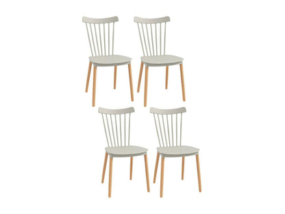 Set of 4 Lumenao chairs in wood and grey XBTO27460