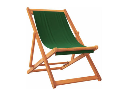 Folding beach chairs, set of 2, green fabric, JDVL69588