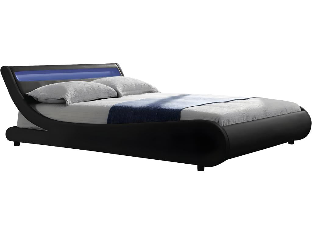 Ventoriq LED bed - 180x200 cm - Black TOFD09772