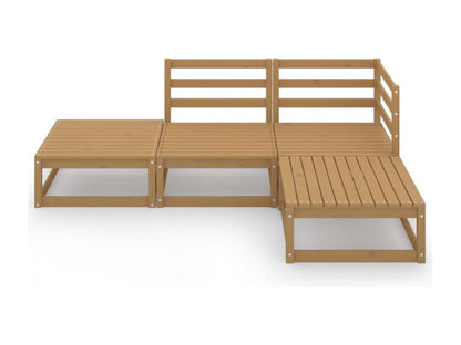 4-piece garden furniture set, honey brown, solid pine wood IITO05981
