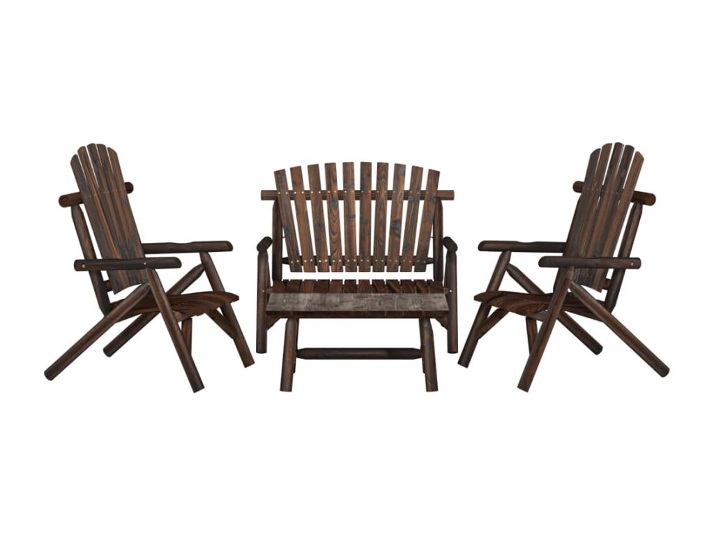4-piece garden furniture set in solid spruce wood OWEQ83596