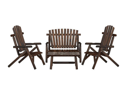 4-piece garden furniture set in solid spruce wood OWEQ83596